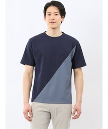 m.f.editorial（エムエフエディトリアル）の「【ストレッチ 半袖 インナー】m.f.エディトリアル メンズ ミニワッフル 切替 クルーネック Tシャツ（Tシャツ/カットソー）」