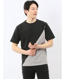 m.f.editorial（エムエフエディトリアル）の「【ストレッチ 半袖 インナー】m.f.エディトリアル メンズ ミニワッフル 切替 クルーネック Tシャツ（Tシャツ/カットソー）」