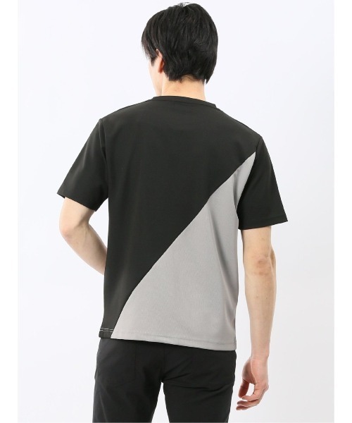 m.f.editorial(エムエフエディトリアル)の「【ストレッチ 半袖 インナー】m.f.エディトリアル メンズ ミニワッフル 切替 クルーネック Tシャツ(Tシャツ/カットソー・メンズ・グレー/ネイビー・MEDIUM/LARGE/X-LARGE)」の5枚目の写真