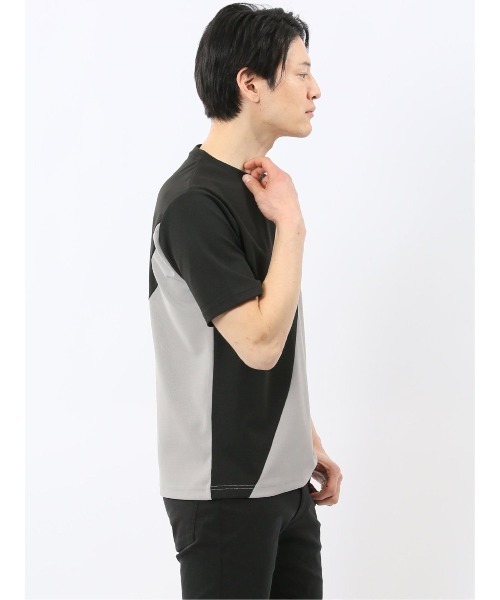 m.f.editorial(エムエフエディトリアル)の「【ストレッチ 半袖 インナー】m.f.エディトリアル メンズ ミニワッフル 切替 クルーネック Tシャツ(Tシャツ/カットソー・メンズ・グレー/ネイビー・MEDIUM/LARGE/X-LARGE)」の6枚目の写真