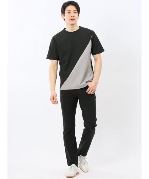 m.f.editorial(エムエフエディトリアル)の「【ストレッチ 半袖 インナー】m.f.エディトリアル メンズ ミニワッフル 切替 クルーネック Tシャツ(Tシャツ/カットソー・メンズ・グレー/ネイビー・MEDIUM/LARGE/X-LARGE)」の7枚目の写真