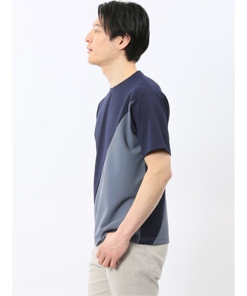 m.f.editorial(エムエフエディトリアル)の「【ストレッチ 半袖 インナー】m.f.エディトリアル メンズ ミニワッフル 切替 クルーネック Tシャツ(Tシャツ/カットソー・メンズ・グレー/ネイビー・MEDIUM/LARGE/X-LARGE)」の15枚目の写真