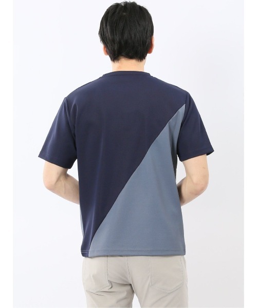 m.f.editorial(エムエフエディトリアル)の「【ストレッチ 半袖 インナー】m.f.エディトリアル メンズ ミニワッフル 切替 クルーネック Tシャツ(Tシャツ/カットソー・メンズ・グレー/ネイビー・MEDIUM/LARGE/X-LARGE)」の16枚目の写真