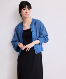 ADAM ET ROPE'（アダムエロペ）の「【WEB限定】メニーボタンリップルシアーカーディガン（カーディガン/ボレロ）」