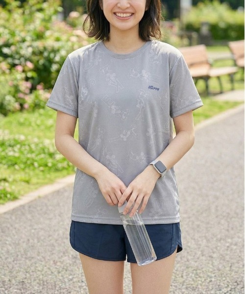 Disney(ディズニー)の「【DISNEY/ディズニー】胸ワンポイントキャラクター総柄DRYメッシュ半袖Tシャツ(吸水速乾)(Tシャツ/カットソー・レディース・ピンク/ホワイト/杢グレー/スカイブルー・LARGE/MEDIUM)」の3枚目の写真