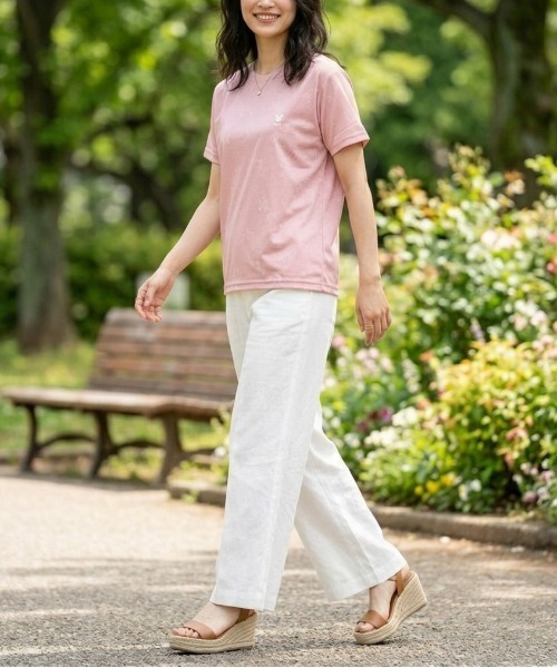 Disney(ディズニー)の「【DISNEY/ディズニー】胸ワンポイントキャラクター総柄DRYメッシュ半袖Tシャツ(吸水速乾)(Tシャツ/カットソー・レディース・ピンク/ホワイト/杢グレー/スカイブルー・LARGE/MEDIUM)」の6枚目の写真