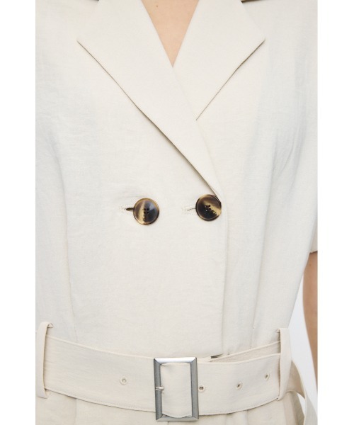 MOUSSY(マウジー)の「BELTED SHORT SLEEVE ジャンプスーツ(つなぎ/オールインワン・レディース・ブラウン/ベージュ/ブラック・1/2)」の12枚目の写真
