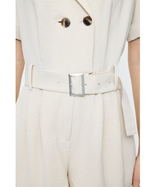 MOUSSY(マウジー)の「BELTED SHORT SLEEVE ジャンプスーツ(つなぎ/オールインワン・レディース・ブラウン/ベージュ/ブラック・1/2)」の13枚目の写真