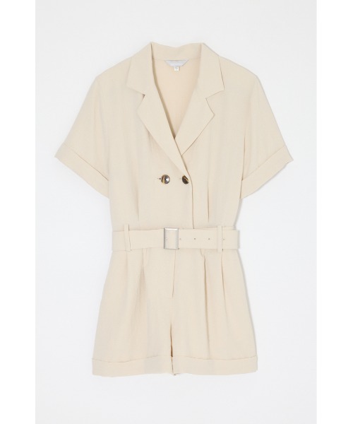 MOUSSY(マウジー)の「BELTED SHORT SLEEVE ジャンプスーツ(つなぎ/オールインワン・レディース・ブラウン/ベージュ/ブラック・1/2)」の16枚目の写真