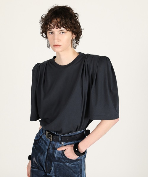 PRANK PROJECT(プランクプロジェクト)の「【2026Summer Pre-Order】パワショルオーバーTEE / Power Shoulder Over T-Shirt(Tシャツ/カットソー・レディース・チャコールグレー/グレー/ブルー・FREE)」の10枚目の写真