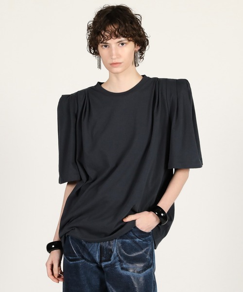PRANK PROJECT(プランクプロジェクト)の「【2026Summer Pre-Order】パワショルオーバーTEE / Power Shoulder Over T-Shirt(Tシャツ/カットソー・レディース・チャコールグレー/グレー/ブルー・FREE)」の6枚目の写真