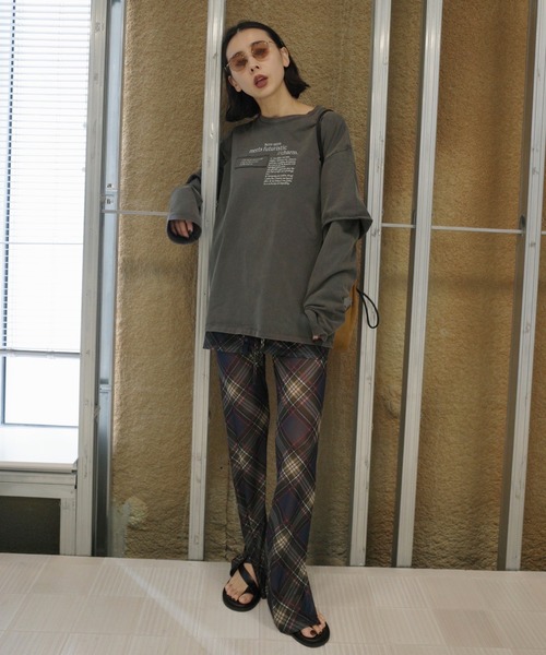 Ameri（アメリ）の「WRAP BELT SET CHECK PANTS（その他パンツ・レディース・ブラウン/ネイビー・MEDIUM/SMALL）」の6枚目の写真