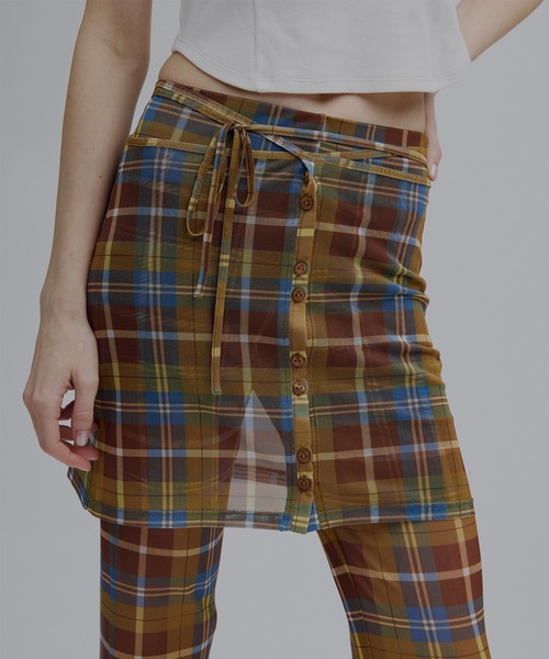 Ameri（アメリ）の「WRAP BELT SET CHECK PANTS（その他パンツ・レディース・ブラウン/ネイビー・MEDIUM/SMALL）」の10枚目の写真
