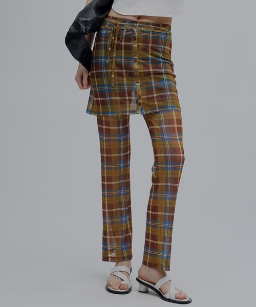 Ameri（アメリ）の「WRAP BELT SET CHECK PANTS（その他パンツ・レディース・ブラウン/ネイビー・MEDIUM/SMALL）」の8枚目の写真