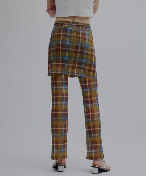 Ameri（アメリ）の「WRAP BELT SET CHECK PANTS（その他パンツ・レディース・ブラウン/ネイビー・MEDIUM/SMALL）」の9枚目の写真