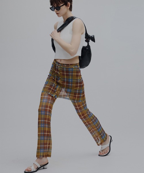 Ameri（アメリ）の「WRAP BELT SET CHECK PANTS（その他パンツ・レディース・ブラウン/ネイビー・MEDIUM/SMALL）」の11枚目の写真