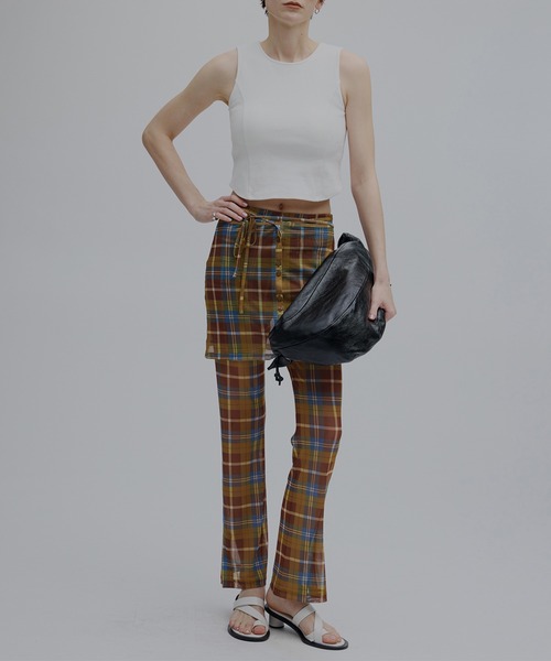 Ameri（アメリ）の「WRAP BELT SET CHECK PANTS（その他パンツ・レディース・ブラウン/ネイビー・MEDIUM/SMALL）」の13枚目の写真