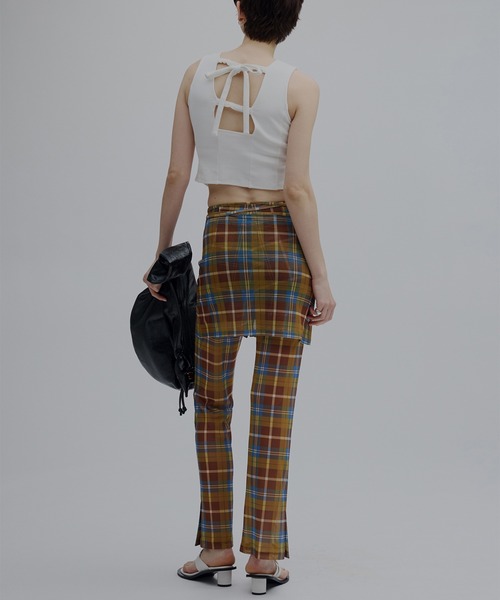 Ameri（アメリ）の「WRAP BELT SET CHECK PANTS（その他パンツ・レディース・ブラウン/ネイビー・MEDIUM/SMALL）」の14枚目の写真