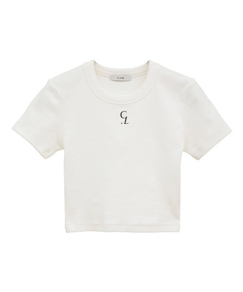 CLANE（クラネ）の「CLANE/クラネ/LOGO CROPPED TIGHT TEE（Tシャツ/カットソー・レディース・ブラック/ホワイト/その他24・1）」の2枚目の写真