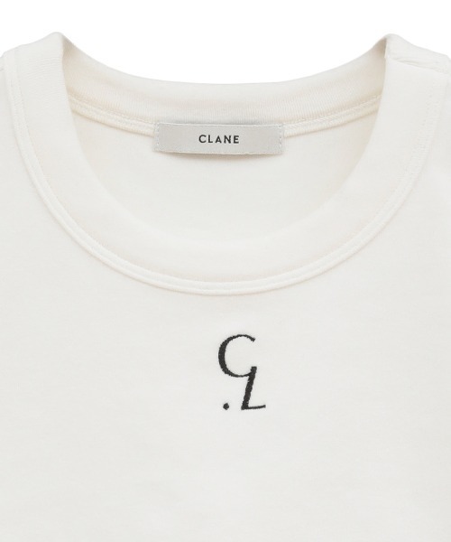 CLANE（クラネ）の「CLANE/クラネ/LOGO CROPPED TIGHT TEE（Tシャツ/カットソー・レディース・ブラック/ホワイト/その他24・1）」の6枚目の写真