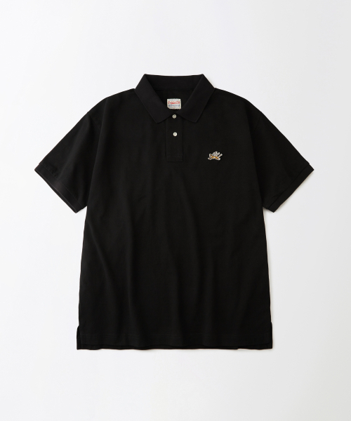MIGHTY TIGER PK COLLAR TEE — футболка с воротником-поло, черная