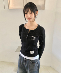 COIRIS（コイリス）の「ソフンゴルジニットボタン長袖Tシャツ（Tシャツ/カットソー）」