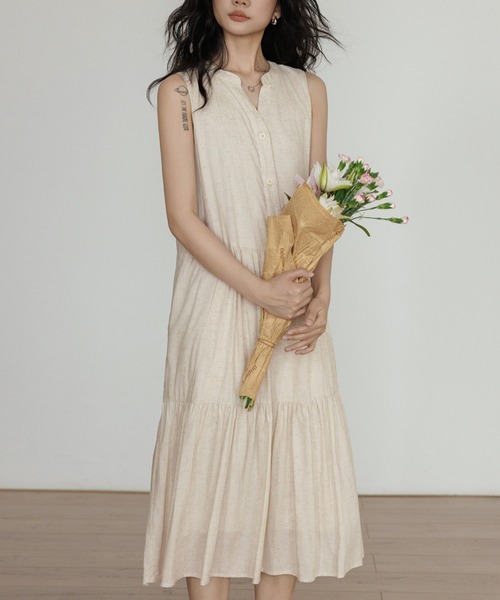 LUCPY(ラクピー)の「ノースリーブティアードワンピース(ワンピース・レディース・ホワイト・XX-LARGE/X-LARGE/LARGE/MEDIUM)」の4枚目の写真