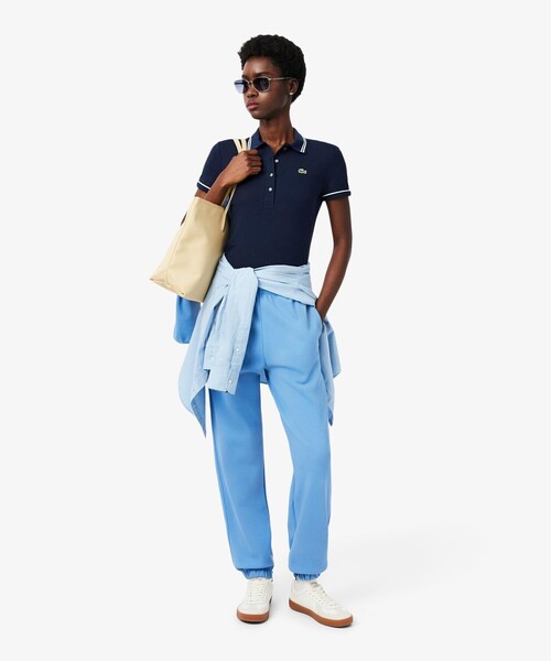 LACOSTE(ラコステ)の「カラー&カフスラインスリムフィットポロシャツ(ポロシャツ・レディース・ネイビー/ホワイト・40/38/34/36)」の7枚目の写真