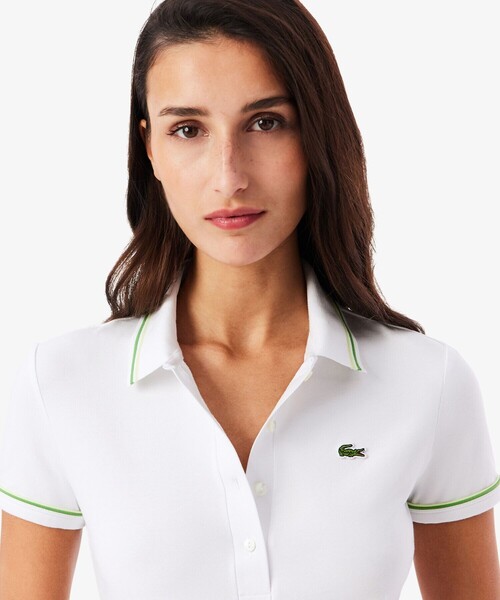 LACOSTE(ラコステ)の「カラー&カフスラインスリムフィットポロシャツ(ポロシャツ・レディース・ネイビー/ホワイト・40/38/34/36)」の10枚目の写真