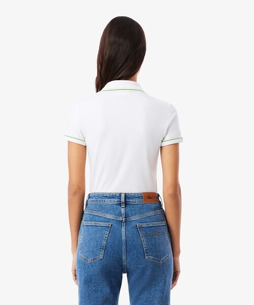 LACOSTE(ラコステ)の「カラー&カフスラインスリムフィットポロシャツ(ポロシャツ・レディース・ネイビー/ホワイト・40/38/34/36)」の11枚目の写真