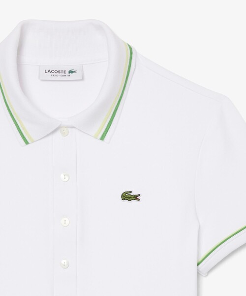 LACOSTE(ラコステ)の「カラー&カフスラインスリムフィットポロシャツ(ポロシャツ・レディース・ネイビー/ホワイト・40/38/34/36)」の13枚目の写真