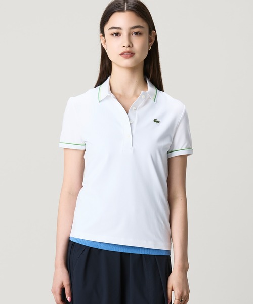 LACOSTE(ラコステ)の「カラー&カフスラインスリムフィットポロシャツ(ポロシャツ・レディース・ネイビー/ホワイト・40/38/34/36)」の17枚目の写真