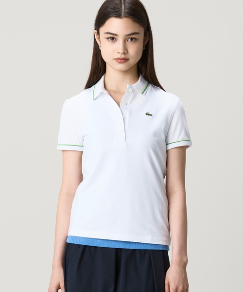 LACOSTE(ラコステ)の「カラー&カフスラインスリムフィットポロシャツ(ポロシャツ・レディース・ネイビー/ホワイト・40/38/34/36)」の18枚目の写真