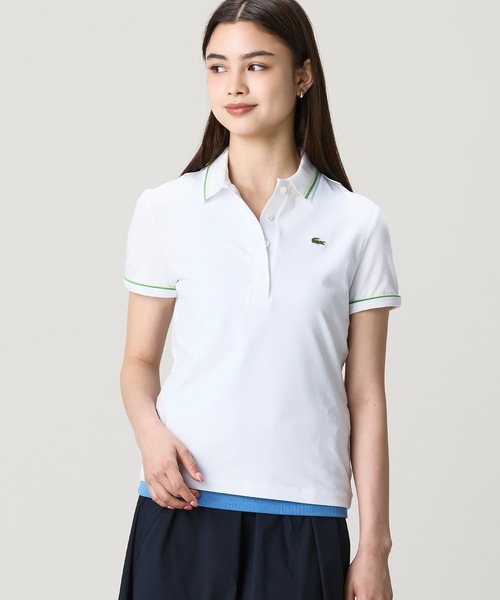 LACOSTE(ラコステ)の「カラー&カフスラインスリムフィットポロシャツ(ポロシャツ・レディース・ネイビー/ホワイト・40/38/34/36)」の19枚目の写真
