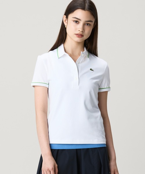 LACOSTE(ラコステ)の「カラー&カフスラインスリムフィットポロシャツ(ポロシャツ・レディース・ネイビー/ホワイト・40/38/34/36)」の20枚目の写真