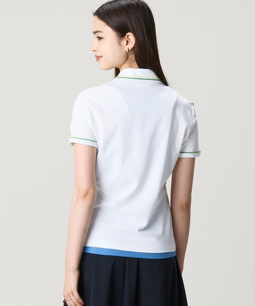 LACOSTE(ラコステ)の「カラー&カフスラインスリムフィットポロシャツ(ポロシャツ・レディース・ネイビー/ホワイト・40/38/34/36)」の22枚目の写真