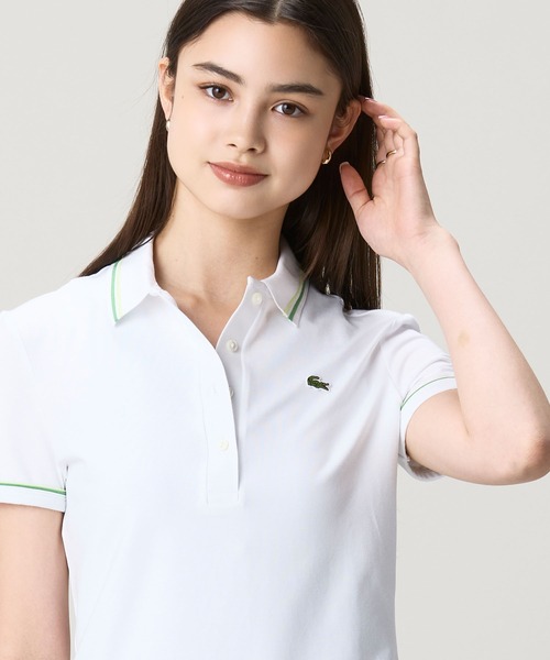 LACOSTE(ラコステ)の「カラー&カフスラインスリムフィットポロシャツ(ポロシャツ・レディース・ネイビー/ホワイト・40/38/34/36)」の16枚目の写真