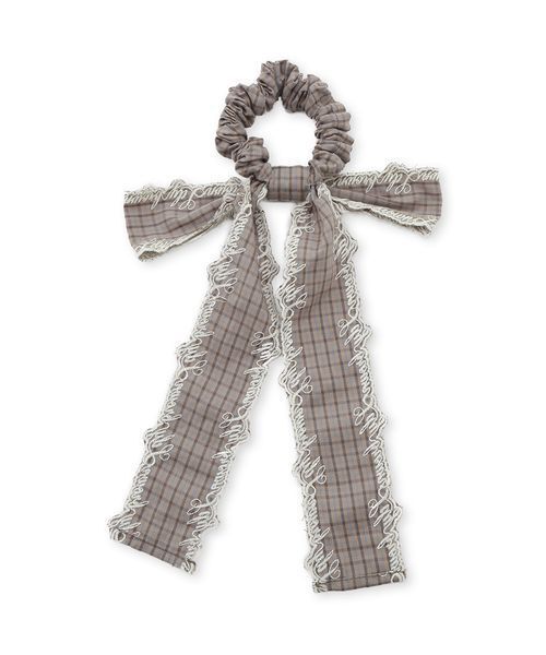 LILY BROWN(リリーブラウン)の「エンブロイダリースカラップリボンシュシュ(その他ヘアアクセサリー・レディース・ホワイト/チェック/ブラック/ブルー・F)」の6枚目の写真