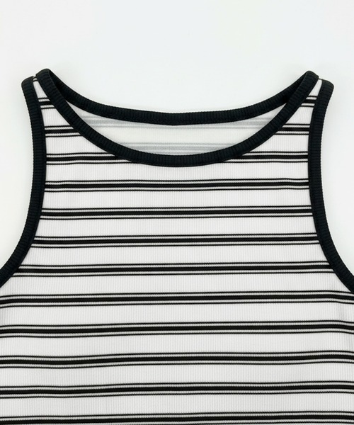 coca(coca)(コカ)の「OUT BRA ボーダーボートネックタンクトップ(タンクトップ・レディース・ライトブルー/レッド/ホワイト・L/M/S)」の14枚目の写真