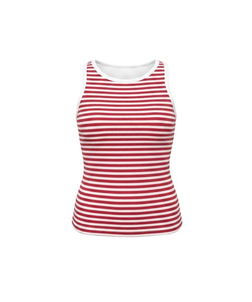 coca(coca)(コカ)の「OUT BRA ボーダーボートネックタンクトップ(タンクトップ・レディース・ライトブルー/レッド/ホワイト・L/M/S)」の10枚目の写真