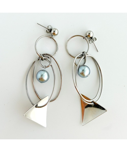 tone(トーン)の「【mamo】PLANET パール&フープピアス(MA)(ピアス(両耳用)・レディース・シルバー・FREE)」の1枚目の写真