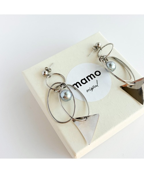 tone(トーン)の「【mamo】PLANET パール&フープピアス(MA)(ピアス(両耳用)・レディース・シルバー・FREE)」の4枚目の写真