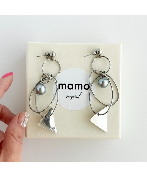 tone(トーン)の「【mamo】PLANET パール&フープピアス(MA)(ピアス(両耳用)・レディース・シルバー・FREE)」の7枚目の写真