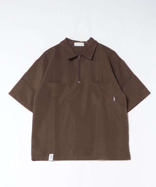 Ritzy(リッツィー)の「アウトドア × ストリート融合!ハーフジップ半袖シャツ(シャツ/ブラウス・メンズ・ブラック/ブラウン/グリーン・XL/L)」の6枚目の写真