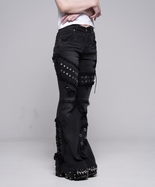 REFLEM（レフレム）の「『REFLEM/レフレム』フレアスキニーデニムパンツ（デニムパンツ・レディース・ブラック・S/L/M）」の11枚目の写真
