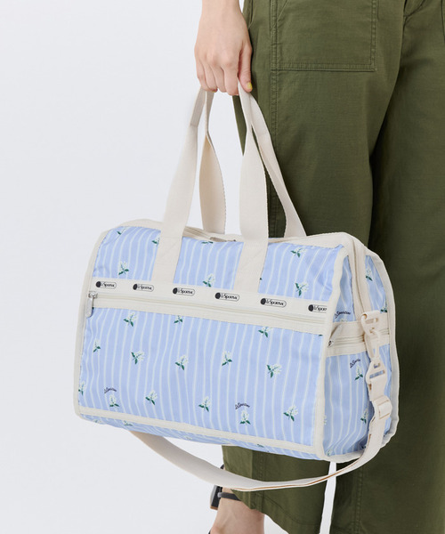 LeSportsac（レスポートサック）の「DELUXE MED WEEKENDER ジャスミンストライプ（ボストンバッグ・レディース・ブルー・FREE）」の7枚目の写真