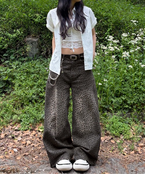sedacle(セダクル)の「レオパード加工デニム(デニムパンツ・メンズ・ブラウン/ベージュ・SMALL/MEDIUM/LARGE)」の9枚目の写真