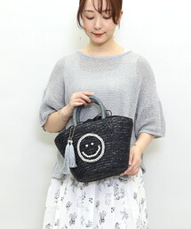 ＳＭＩＬＥＹ　パール刺繍ビーズハンドルカゴバッグ
