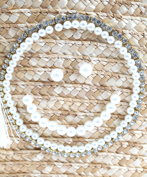 COOCO(クーコ)の「SMILEY パール刺繍ビーズハンドルカゴバッグ(かごバッグ・レディース・ブラック/グレー/ナチュラル・FREE)」の20枚目の写真