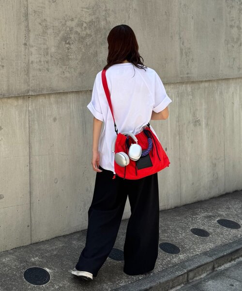 SOUNDSGOOOOD(サウンズグッド)の「【SOUNDS GOOOOD】2WAYナイロンタックギャザーパラコードBAG/WEB限定カラー追加(トートバッグ・メンズ・カーキ/レッド/ブラック/キャメル・ONE SIZE)」の7枚目の写真